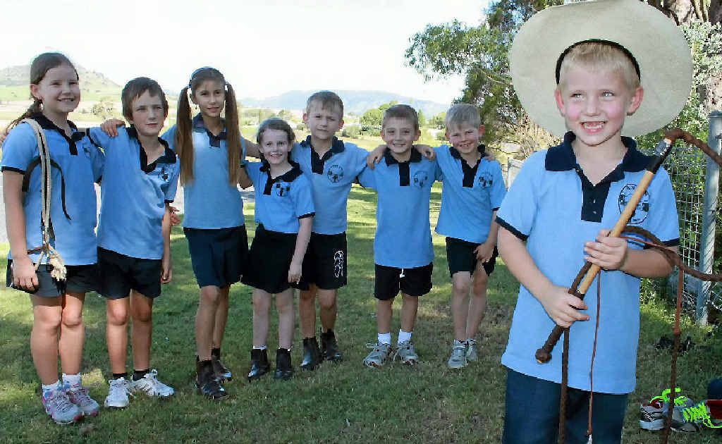 Yangan SS students Maddie Grayson, Zack Locke, Anu Woodruff-Becker, Gabby Kerlin, Ethan Kelly, Eli McKinney, Mitchell Muller and Liam McKinney are all ready to ride. Yangan SS students Maddie Grayson, Zack Locke, Anu Woodruff-Becker, Gabby Kerlin, Ethan Kelly, Eli McKinney, Mitchell Muller and Liam McKinney are all ready to ride.
